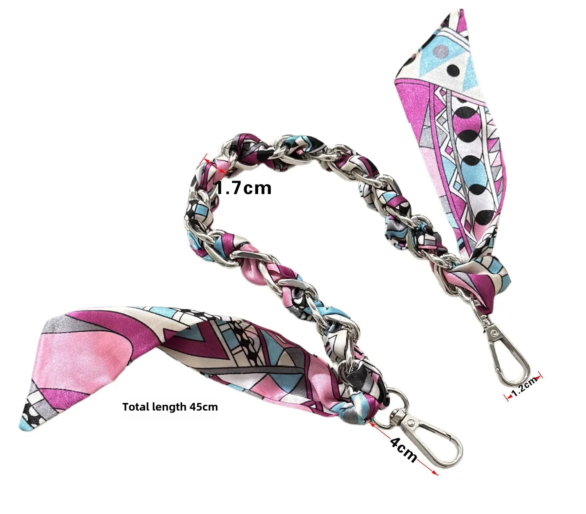 Bag With Silk Scarf Replacement Underarm Bag With Mobile Phone Hanging Chain Bag With Shoulder Strap Short Metal Chain Bag Strap display picture 2
