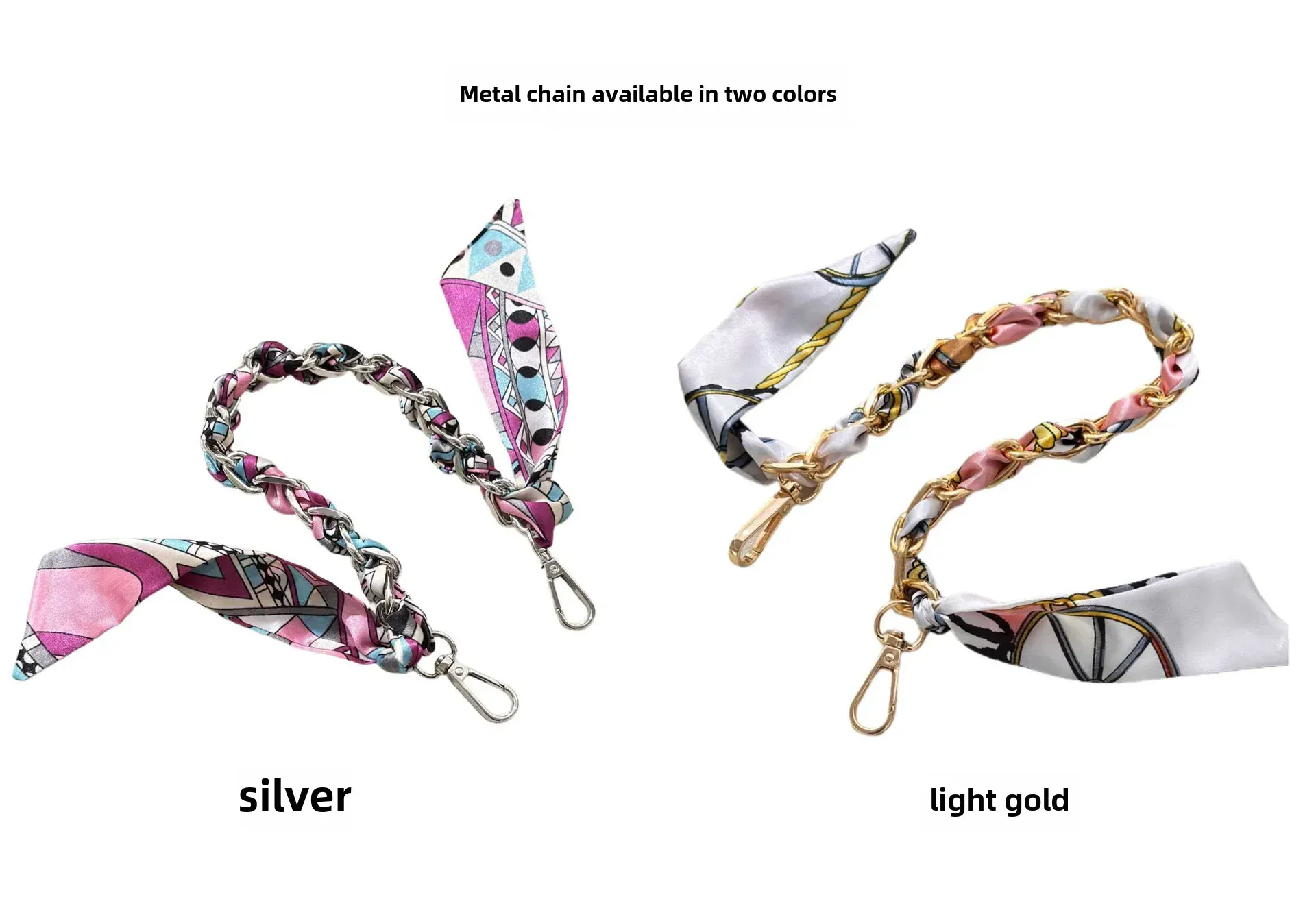 Bag With Silk Scarf Replacement Underarm Bag With Mobile Phone Hanging Chain Bag With Shoulder Strap Short Metal Chain Bag Strap display picture 4