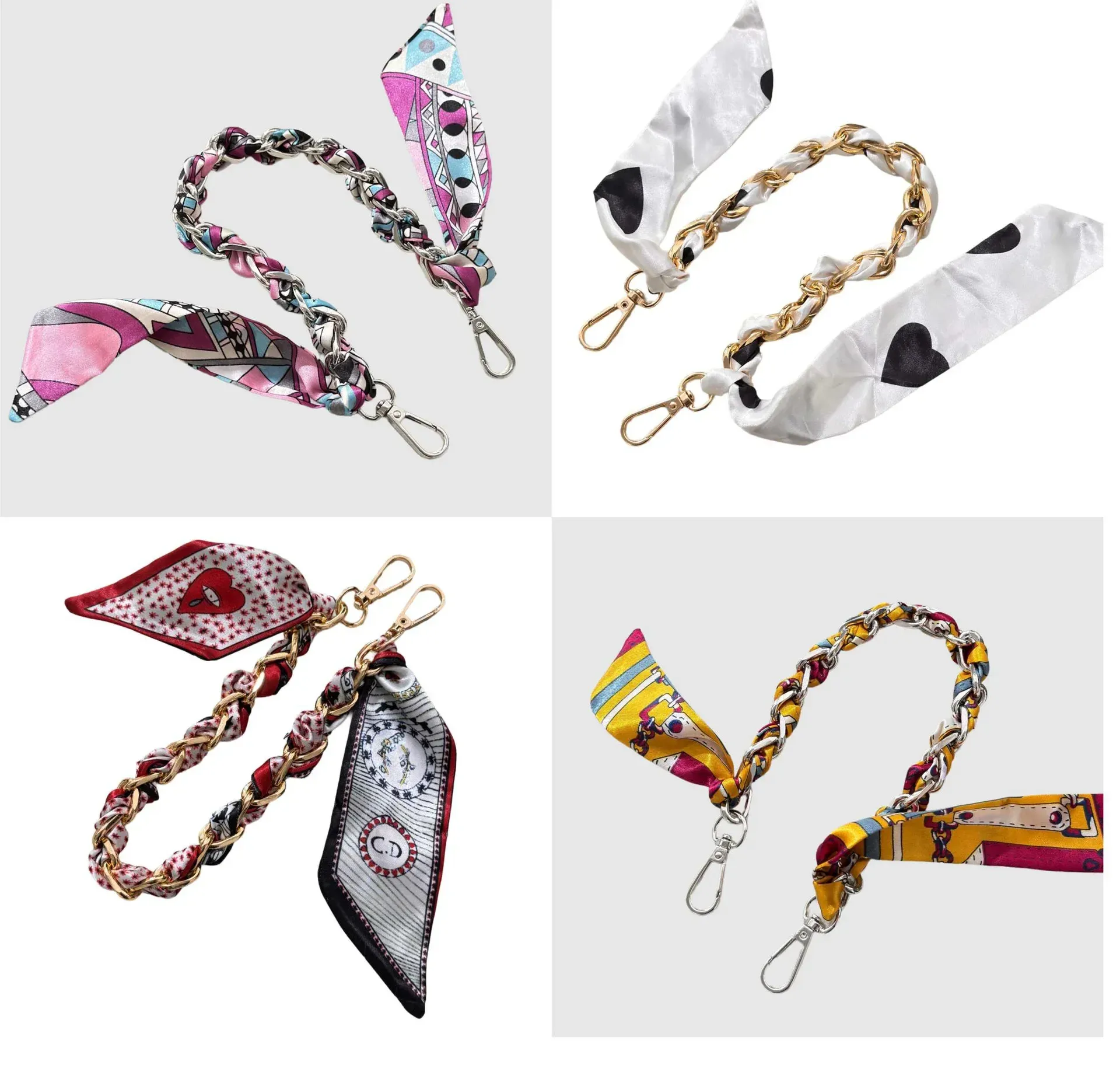 Bag With Silk Scarf Replacement Underarm Bag With Mobile Phone Hanging Chain Bag With Shoulder Strap Short Metal Chain Bag Strap display picture 10