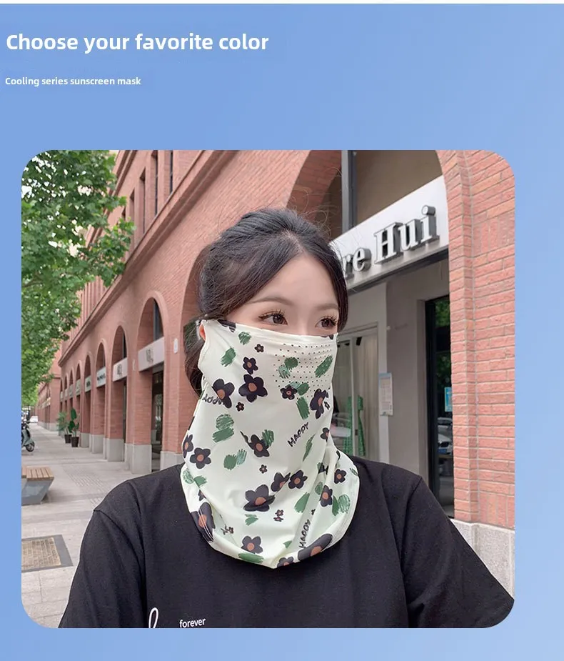 Mask UPF50 Punched New Petal Face Covering Veil Breathable Sunshade Summer Outdoor Sun Protection Veil Mask display picture 15