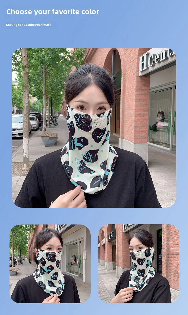 Mask UPF50 Punched New Petal Face Covering Veil Breathable Sunshade Summer Outdoor Sun Protection Veil Mask display picture 17