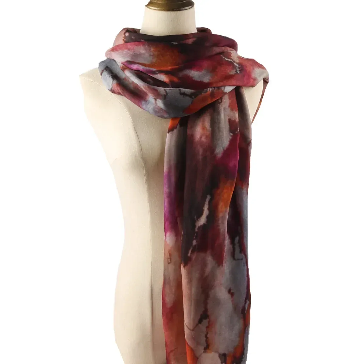 Hot Sale Watercolor Collection Modal Cotton Shawl Satin Printed Scarf Ethnic Head Scarf Women Scarf display picture 4