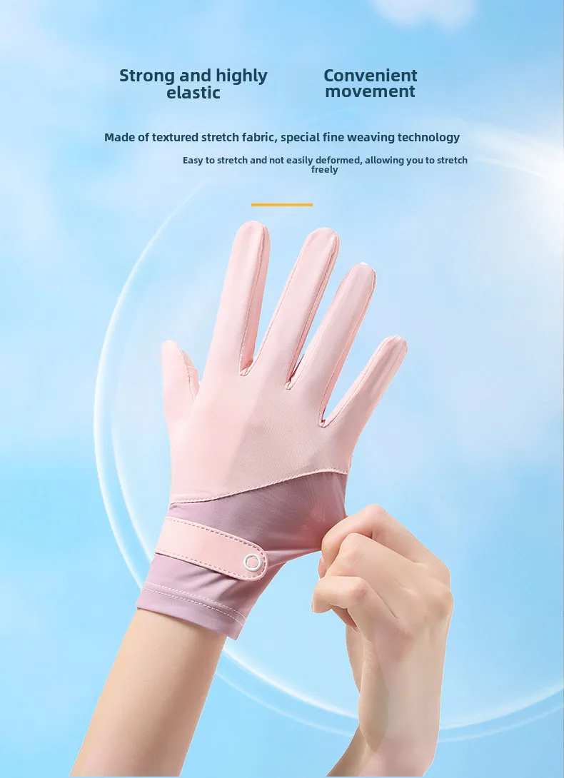 Zhao Dengsheng Sunscreen Gloves Women's Summer Outdoor Sports Non-slip Exposure Finger Touch Screen Flip Cover Ice Silk Thin Riding Gloves display picture 12