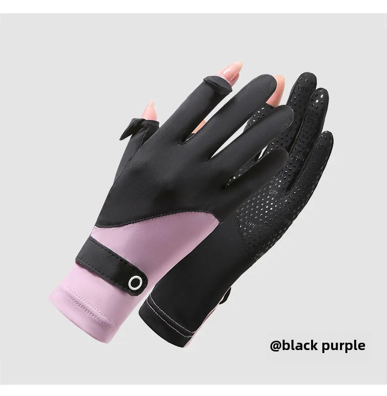 Zhao Dengsheng Sunscreen Gloves Women's Summer Outdoor Sports Non-slip Exposure Finger Touch Screen Flip Cover Ice Silk Thin Riding Gloves display picture 17