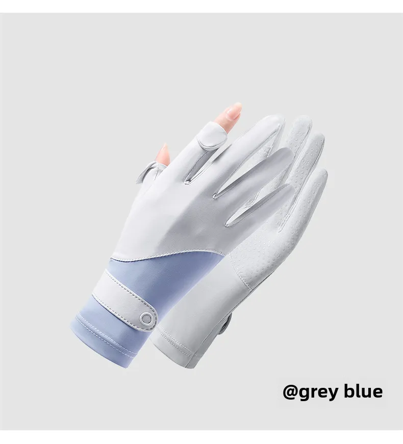 Zhao Dengsheng Sunscreen Gloves Women's Summer Outdoor Sports Non-slip Exposure Finger Touch Screen Flip Cover Ice Silk Thin Riding Gloves display picture 18