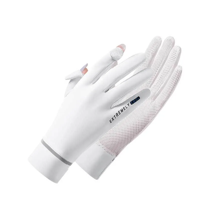 Zhao Dengsheng Sunscreen Gloves Women's Summer Outdoor Sports Non-slip Exposure Finger Touch Screen Flip Cover Ice Silk Thin Riding Gloves display picture 26