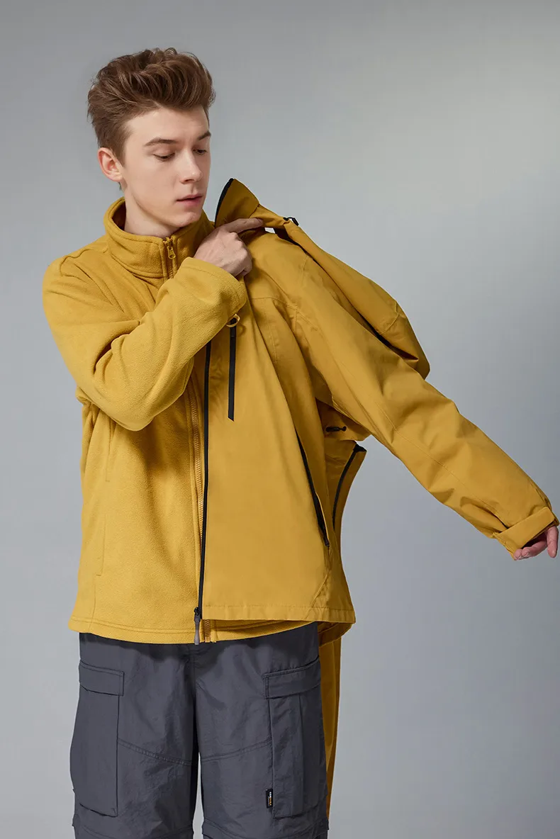 INF Men's Wear | Three-in-One Heat Sealing Charge Clothes  Autumn And Winter New Teflon Grade Four Waterproof Jacket Coat display picture 9