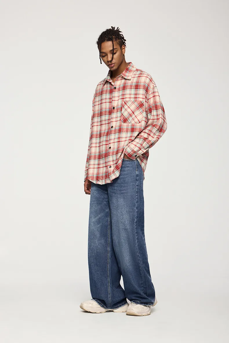 Jie Zhan Men's Wear | Classic Mop Pants  Fall/Winter New Fashion Brand American Street Spray Ma Ji Wash Jeans display picture 2