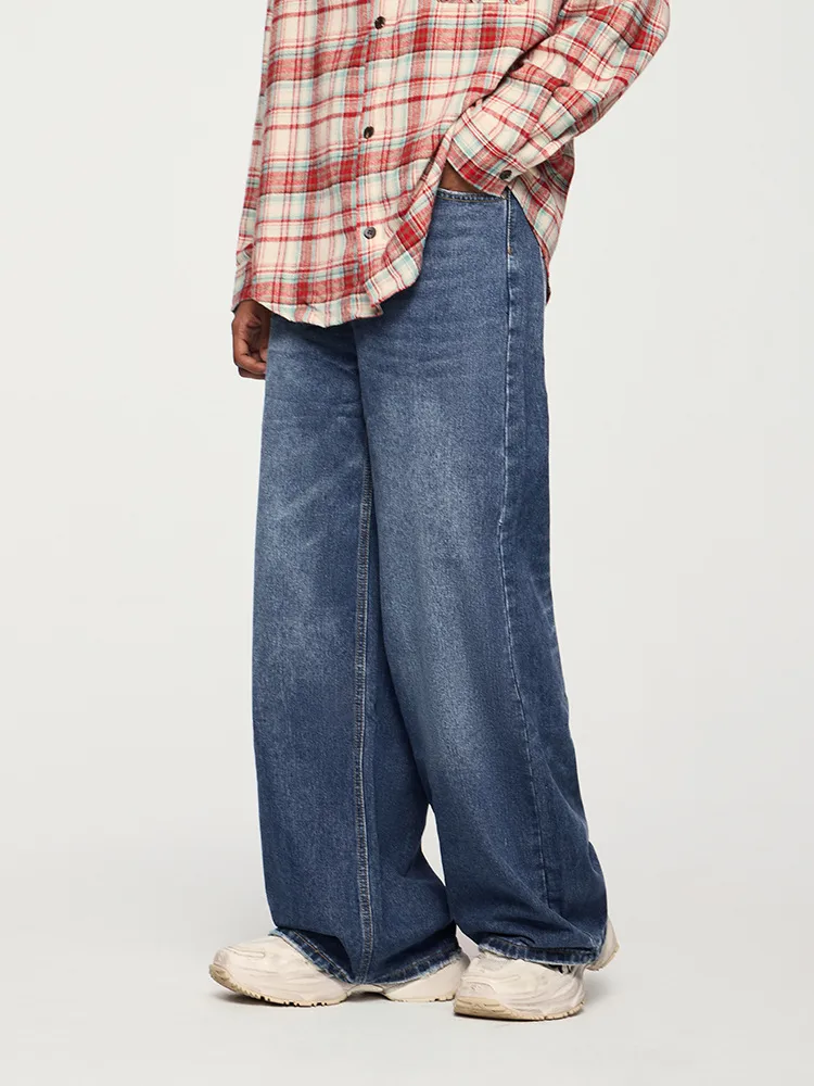 Jie Zhan Men's Wear | Classic Mop Pants  Fall/Winter New Fashion Brand American Street Spray Ma Ji Wash Jeans display picture 5