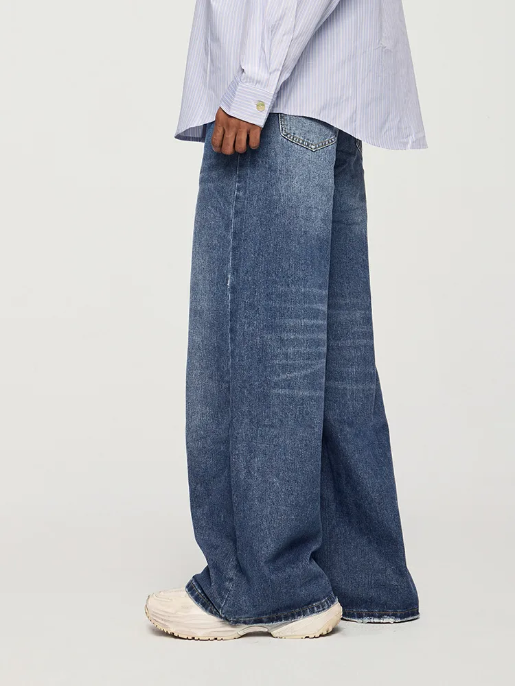 Jie Zhan Men's Wear | Classic Mop Pants  Fall/Winter New Fashion Brand American Street Spray Ma Ji Wash Jeans display picture 6