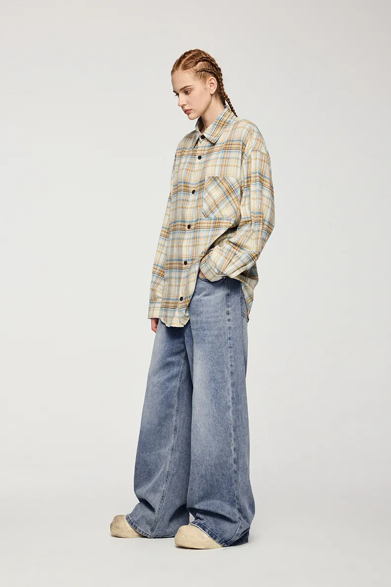 Jie Zhan Men's Wear | Classic Mop Pants  Fall/Winter New Fashion Brand American Street Spray Ma Ji Wash Jeans display picture 9