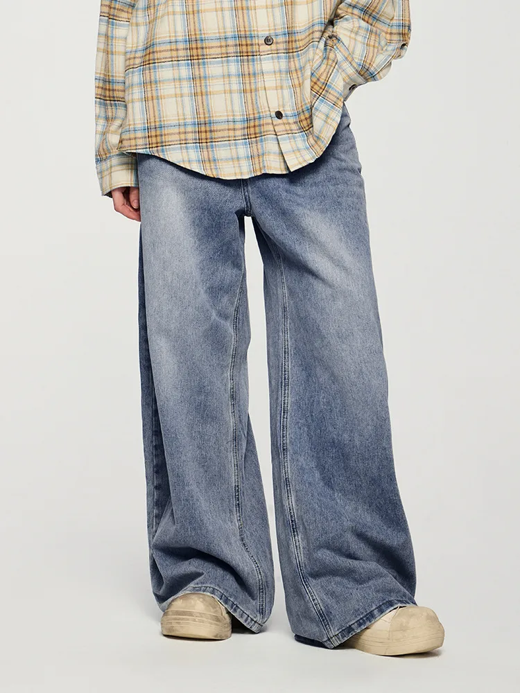 Jie Zhan Men's Wear | Classic Mop Pants  Fall/Winter New Fashion Brand American Street Spray Ma Ji Wash Jeans display picture 10