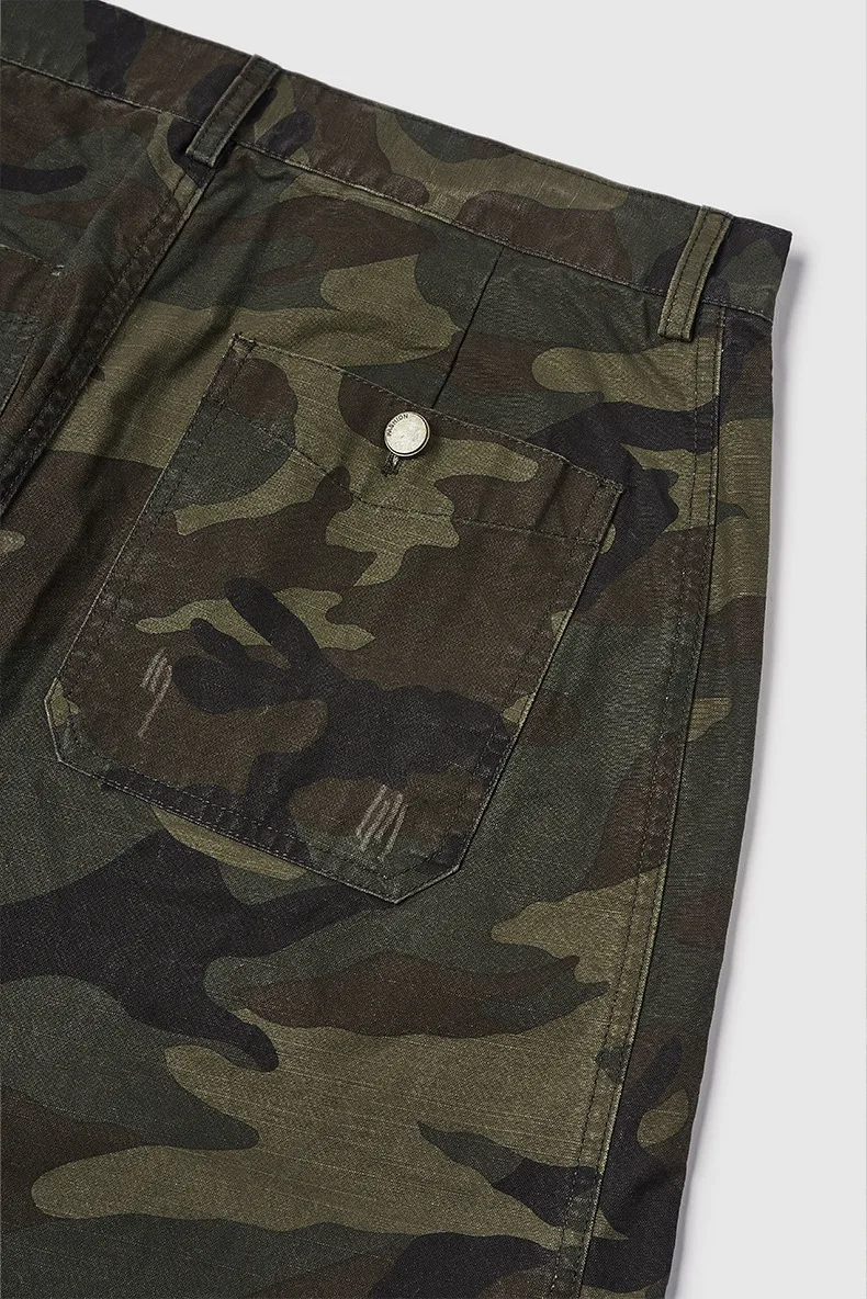Jie Zhan Men's Wear | Camouflage Machete Pants For Autumn And Winter  New American Street Workwear Cotton Loose Wide Leg Pants display picture 4