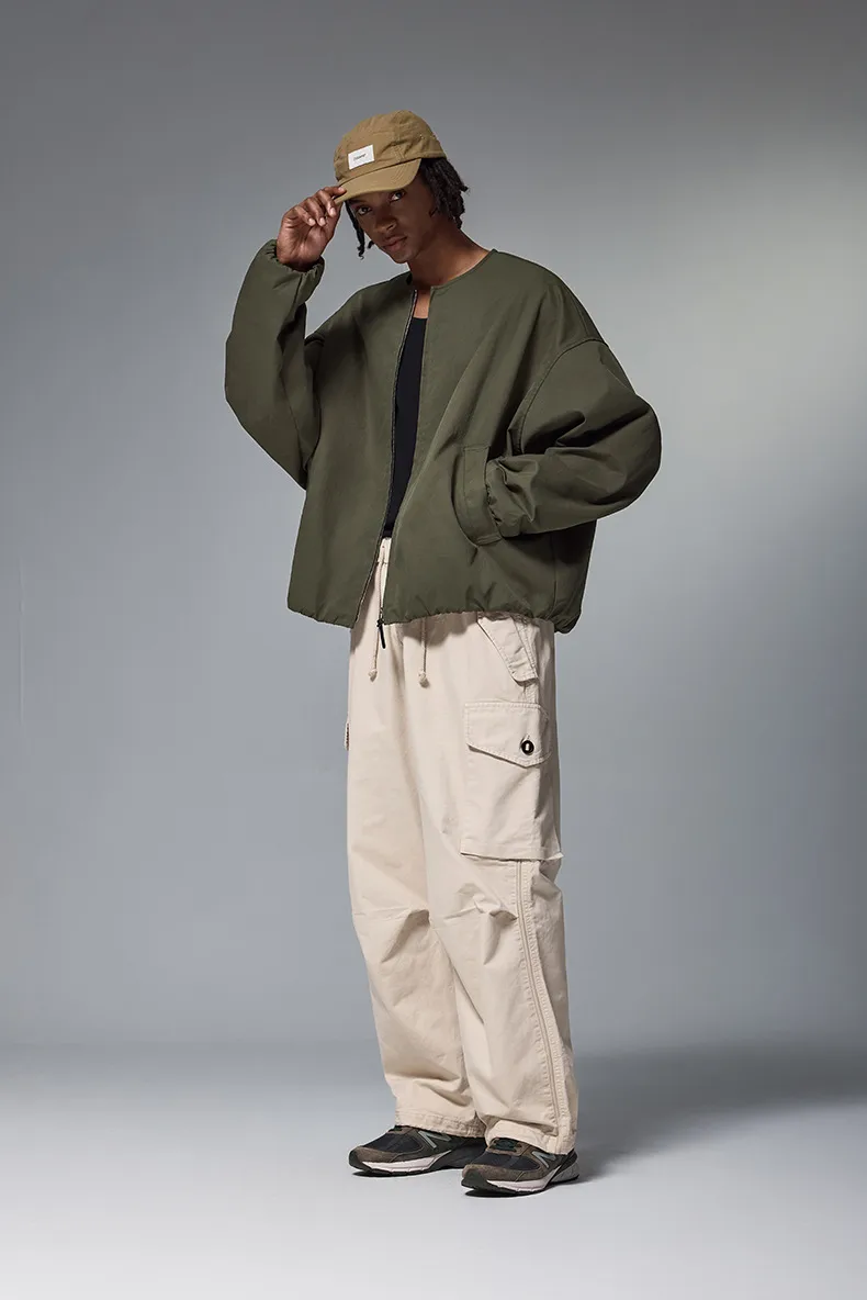 INF Men's | American Retro Casual Flying Jacket  Autumn And Winter New Collarless Baseball Suit Cardigan Jacket display picture 9
