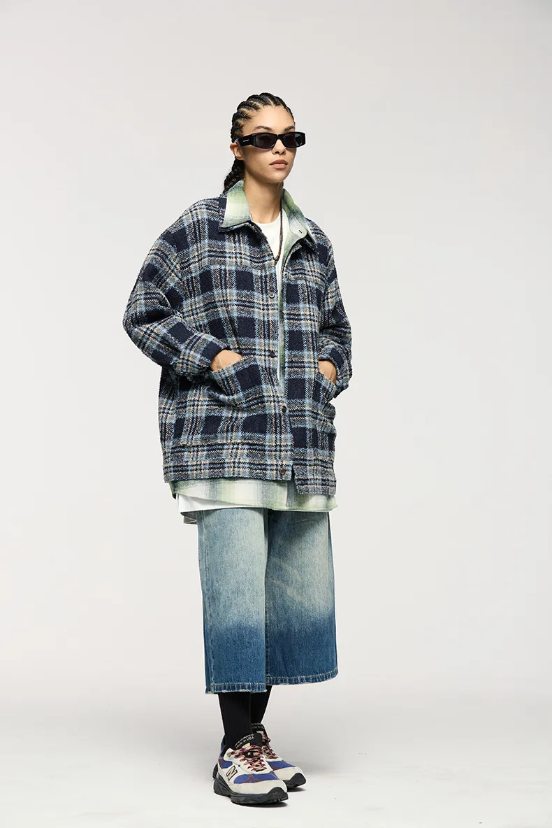 Inf Men's Wear | Woolen Jacket Jacket  Autumn And Winter New Trendy Brand Retro Plaid Plaid Loose Casual Shirt display picture 2