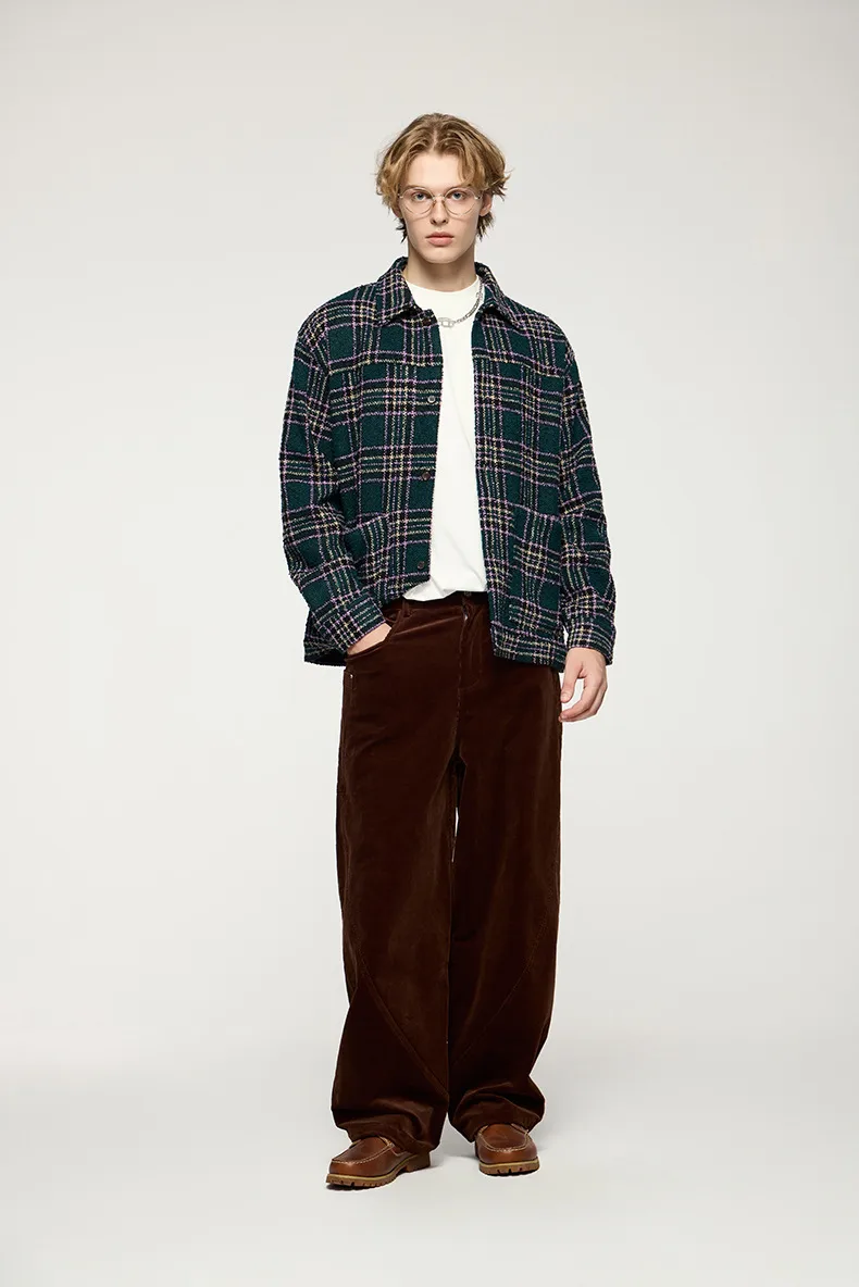 Inf Men's Wear | Woolen Jacket Jacket  Autumn And Winter New Trendy Brand Retro Plaid Plaid Loose Casual Shirt display picture 6