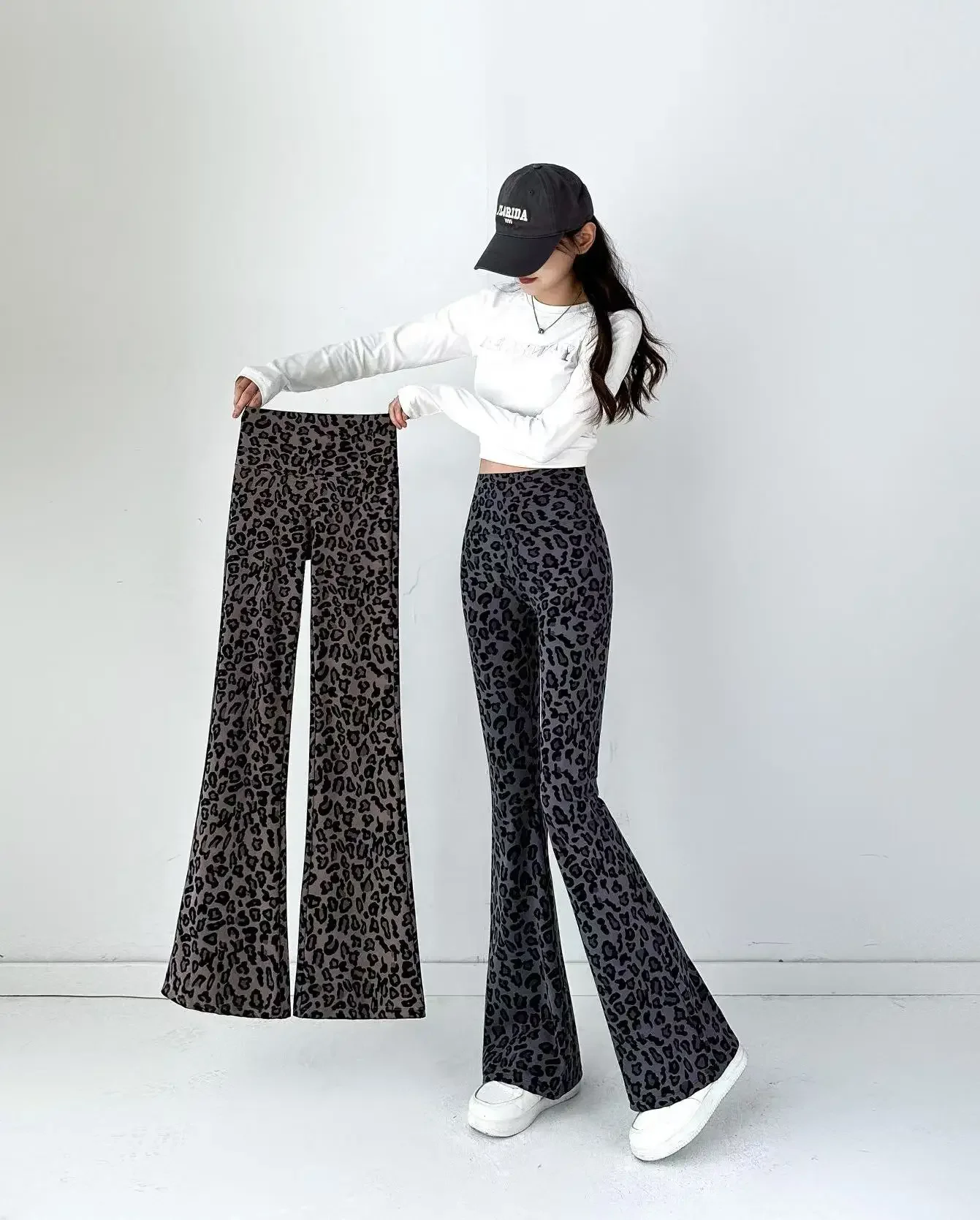 Leopard Print Flared Pants Shark Pants High Waist Micro Horn Slimming Fashion Women's Pants display picture 14