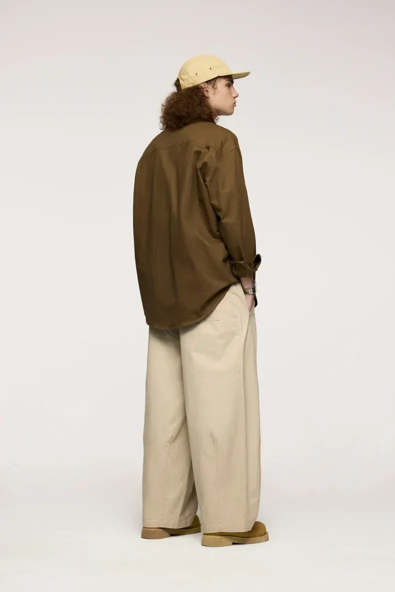 ABS Men's | Thick Dense Twill Deep Pleated Wide Leg Pants  Autumn And Winter New Fashion Brand Overalls New Casual Pants display picture 6