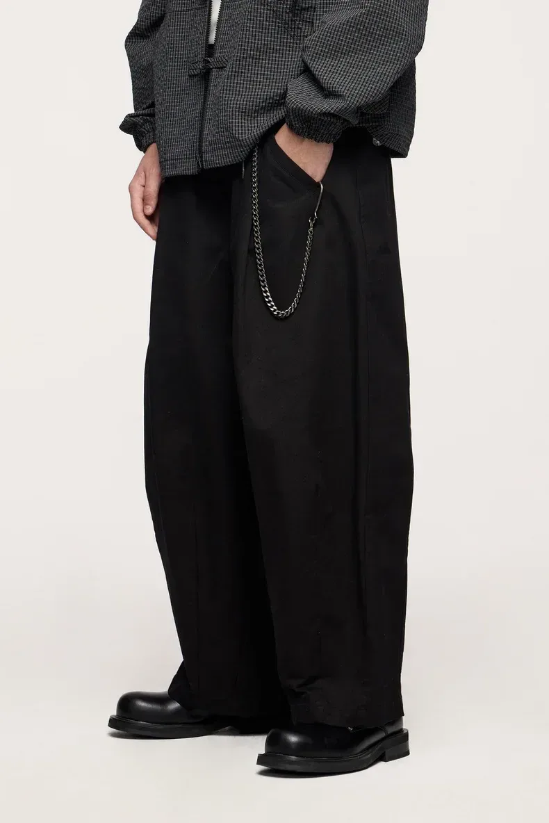 ABS Men's | Thick Dense Twill Deep Pleated Wide Leg Pants  Autumn And Winter New Fashion Brand Overalls New Casual Pants display picture 11