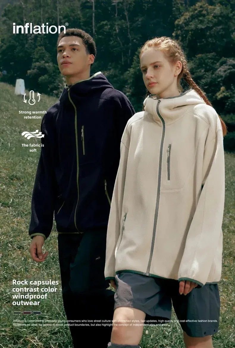 ABS Men's Clothing | Constant Temperature Polar Fleece High Collar Sweater  Autumn And Winter New Fashion Brand Outdoor Sports Warm Jacket display picture 2