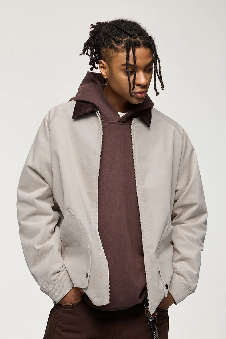INF Men's Wear | Corduroy Collar Workwear Jacket Coat  Autumn And Winter New Retro New Loose Personality Pocket display picture 3