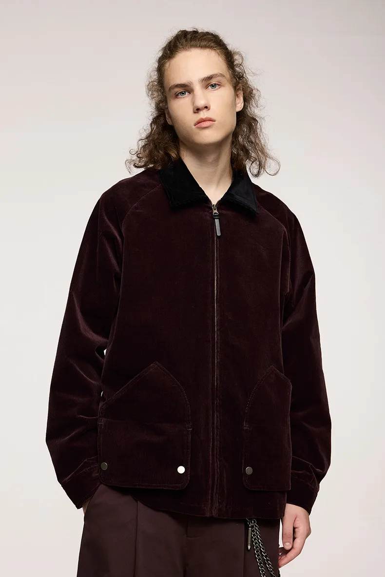 INF Men's Wear | Corduroy Collar Workwear Jacket Coat  Autumn And Winter New Retro New Loose Personality Pocket display picture 6