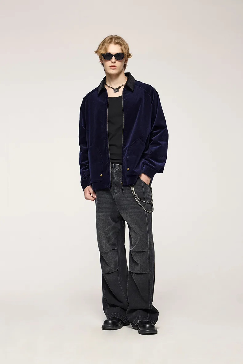 INF Men's Wear | Corduroy Collar Workwear Jacket Coat  Autumn And Winter New Retro New Loose Personality Pocket display picture 8