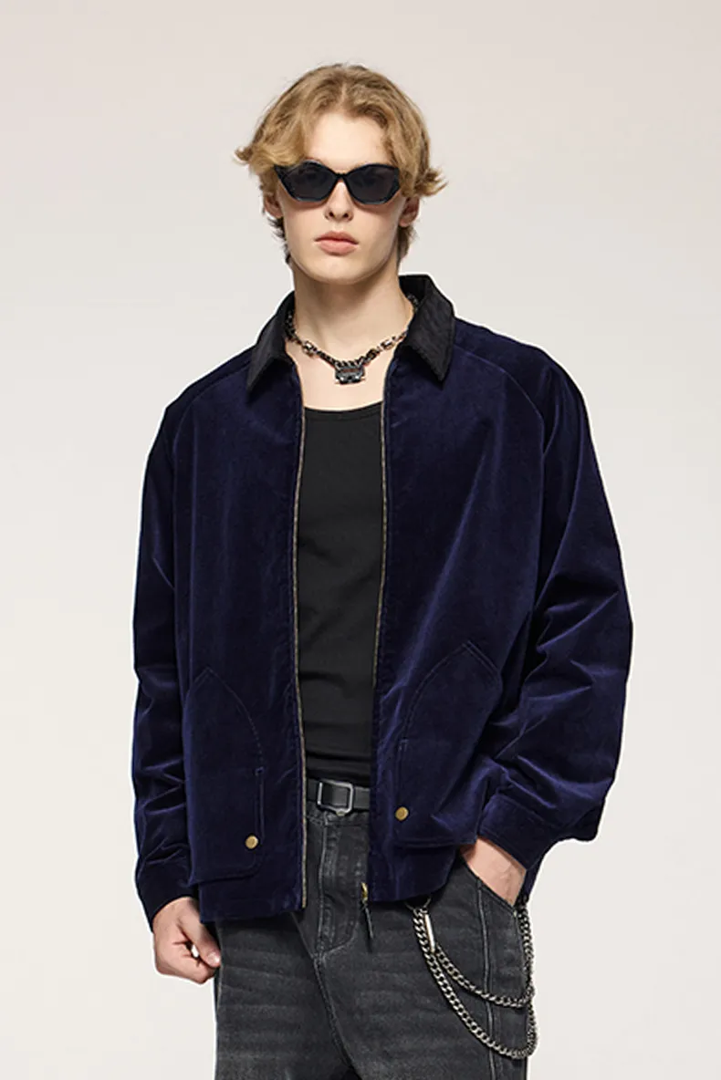 INF Men's Wear | Corduroy Collar Workwear Jacket Coat  Autumn And Winter New Retro New Loose Personality Pocket display picture 9