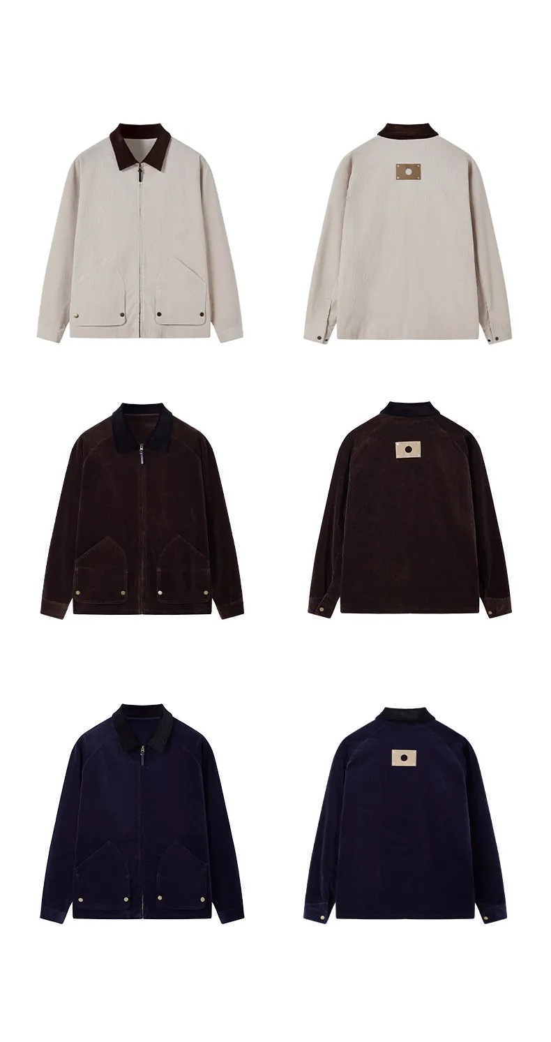 INF Men's Wear | Corduroy Collar Workwear Jacket Coat  Autumn And Winter New Retro New Loose Personality Pocket display picture 10