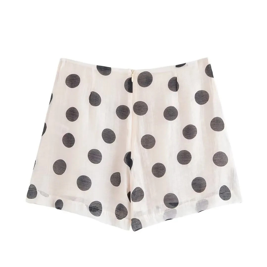 Holiday Selfie Street Women's Streetwear Round Dots Polyester Shorts Co-ord Set Shorts Sets display picture 4