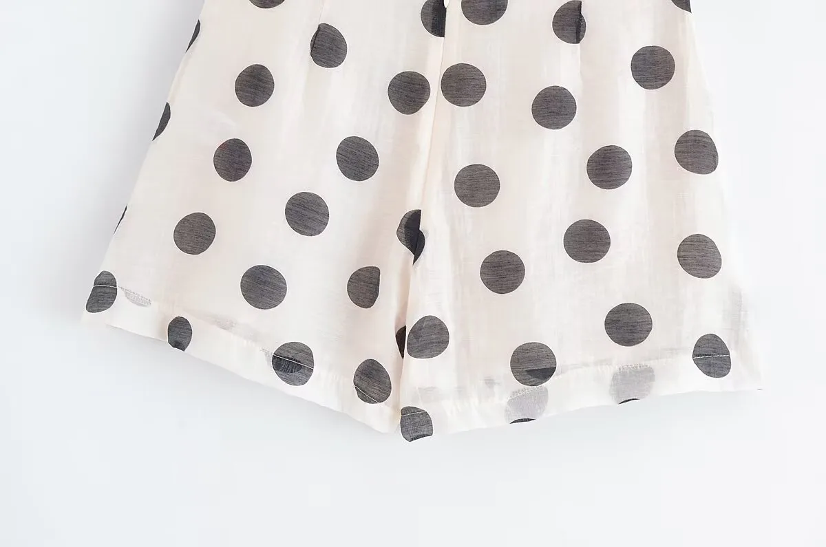Holiday Selfie Street Women's Streetwear Round Dots Polyester Shorts Co-ord Set Shorts Sets display picture 12