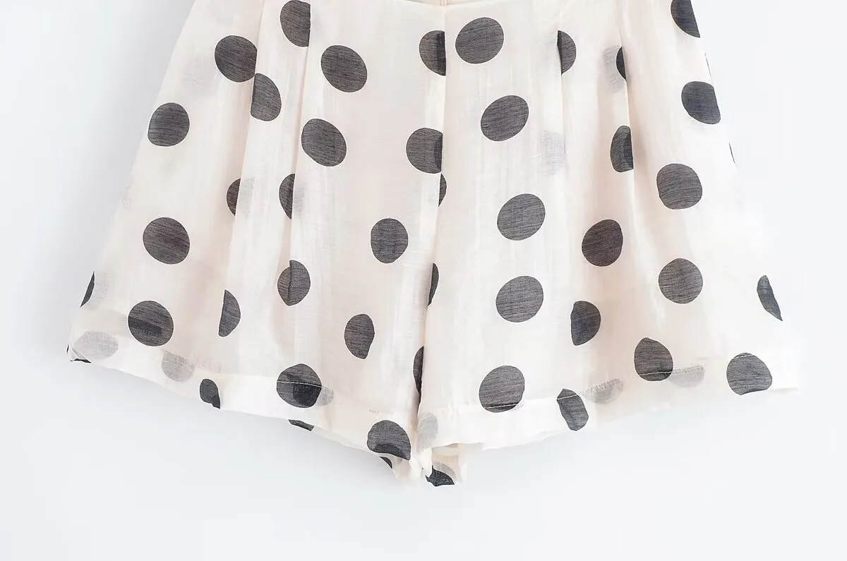 Holiday Selfie Street Women's Streetwear Round Dots Polyester Shorts Co-ord Set Shorts Sets display picture 20