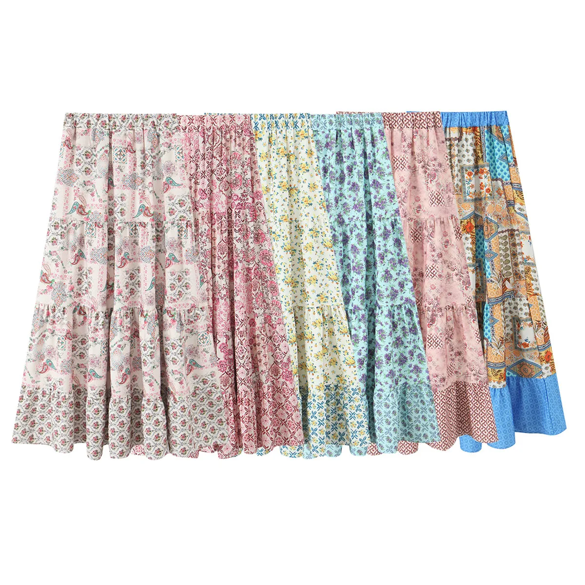 Women's Pleated Skirt Casual Streetwear Ditsy Floral Midi Dress Banquet Selfie display picture 1