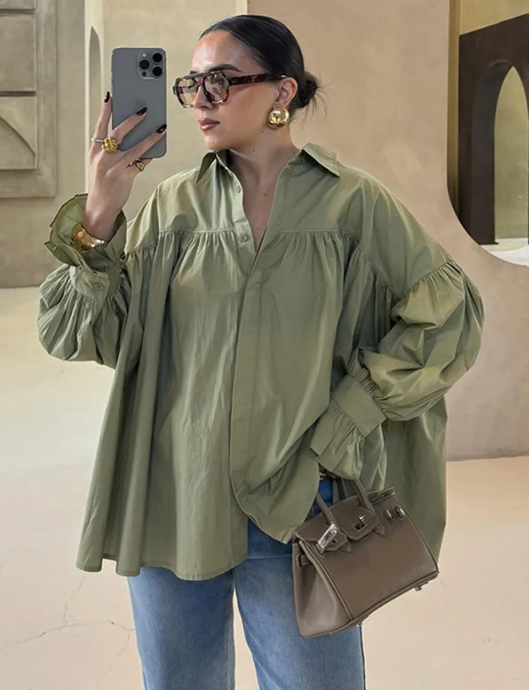 Women's Blouse Long Sleeve Blouses Elegant Solid Color display picture 3