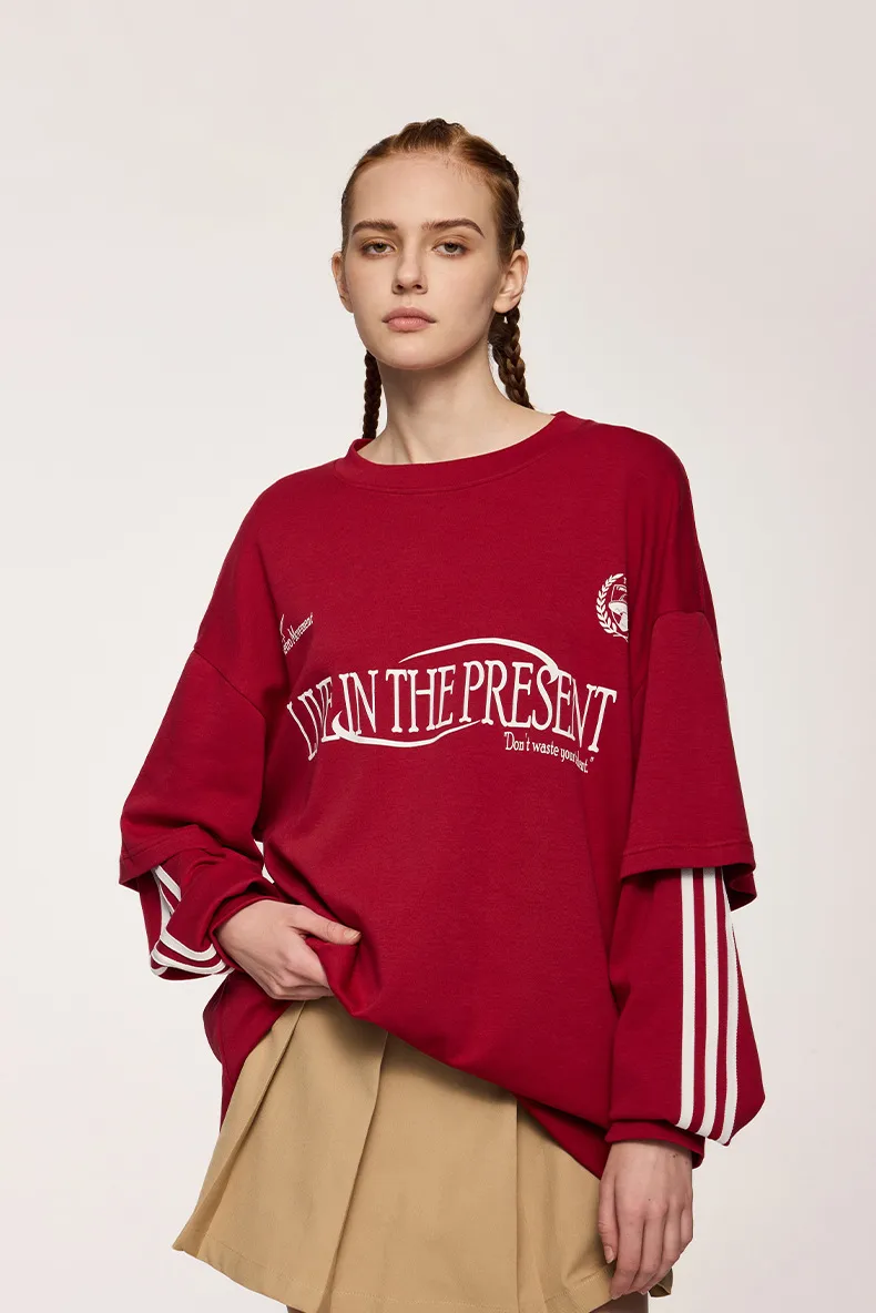 INF Men's | Sporty Chic Fake Two-piece Long Sleeve T-shirt  Fall/Winter New Fashion Brand Loose Jacket Men display picture 4