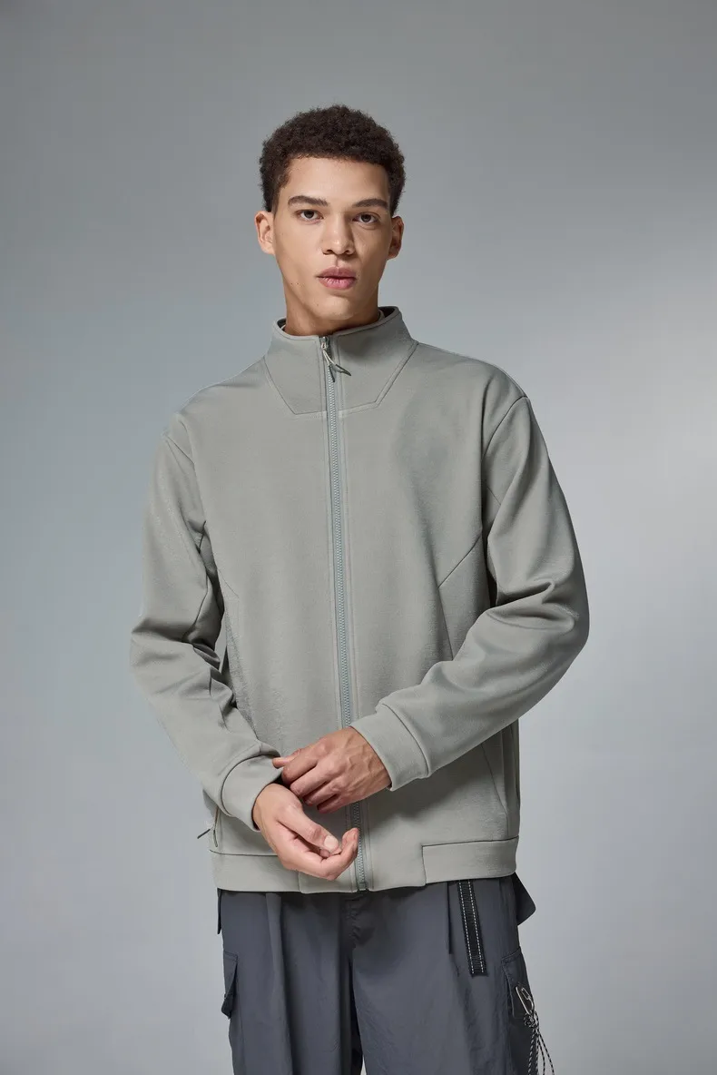 INF Men's | Hydrogen Four-sided Elastic Splicing High Collar Coat  Fall/Winter New Fashion Brand Vertical Collar Fleece Coat Men display picture 5