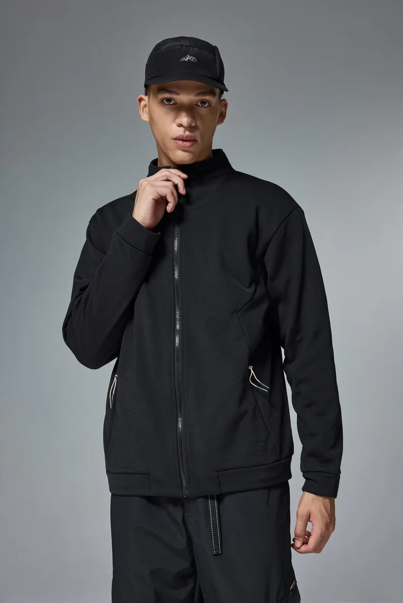 INF Men's | Hydrogen Four-sided Elastic Splicing High Collar Coat  Fall/Winter New Fashion Brand Vertical Collar Fleece Coat Men display picture 9