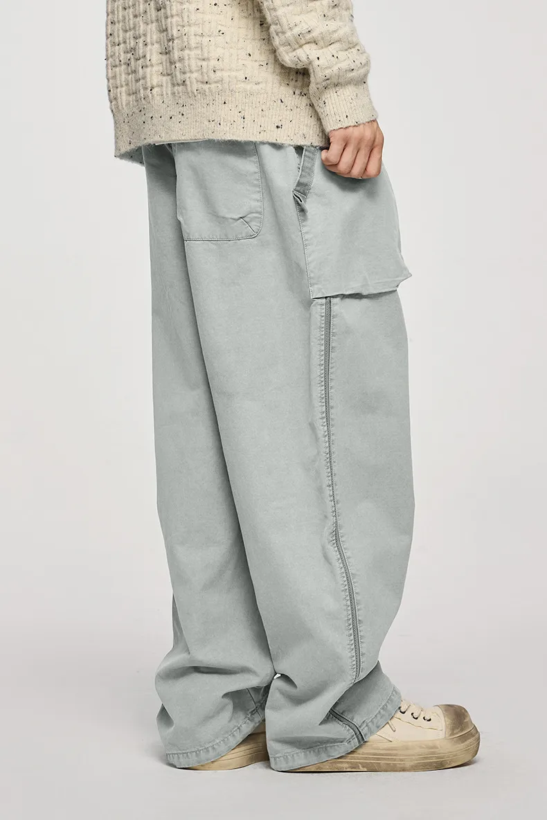 INF Men's Wear | Asut Dye Thick Dense Stereo Bag Coulter Pants  Fall/Winter New Retro Casual Straight Leg Pants display picture 2
