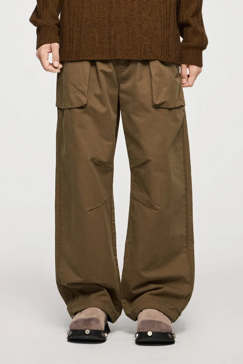 INF Men's Wear | Asut Dye Thick Dense Stereo Bag Coulter Pants  Fall/Winter New Retro Casual Straight Leg Pants display picture 4