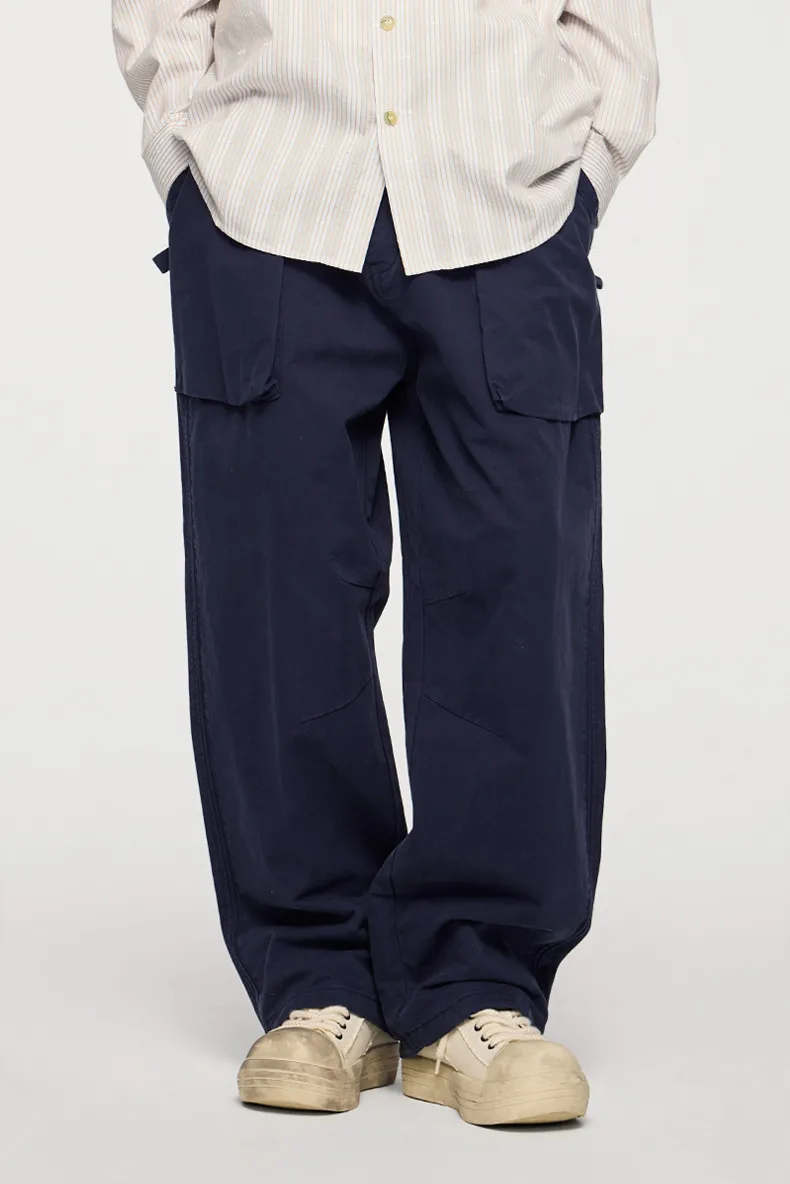 INF Men's Wear | Asut Dye Thick Dense Stereo Bag Coulter Pants  Fall/Winter New Retro Casual Straight Leg Pants display picture 5