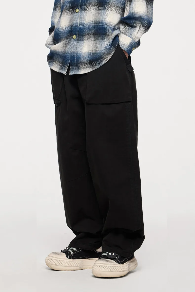 INF Men's Wear | Asut Dye Thick Dense Stereo Bag Coulter Pants  Fall/Winter New Retro Casual Straight Leg Pants display picture 7