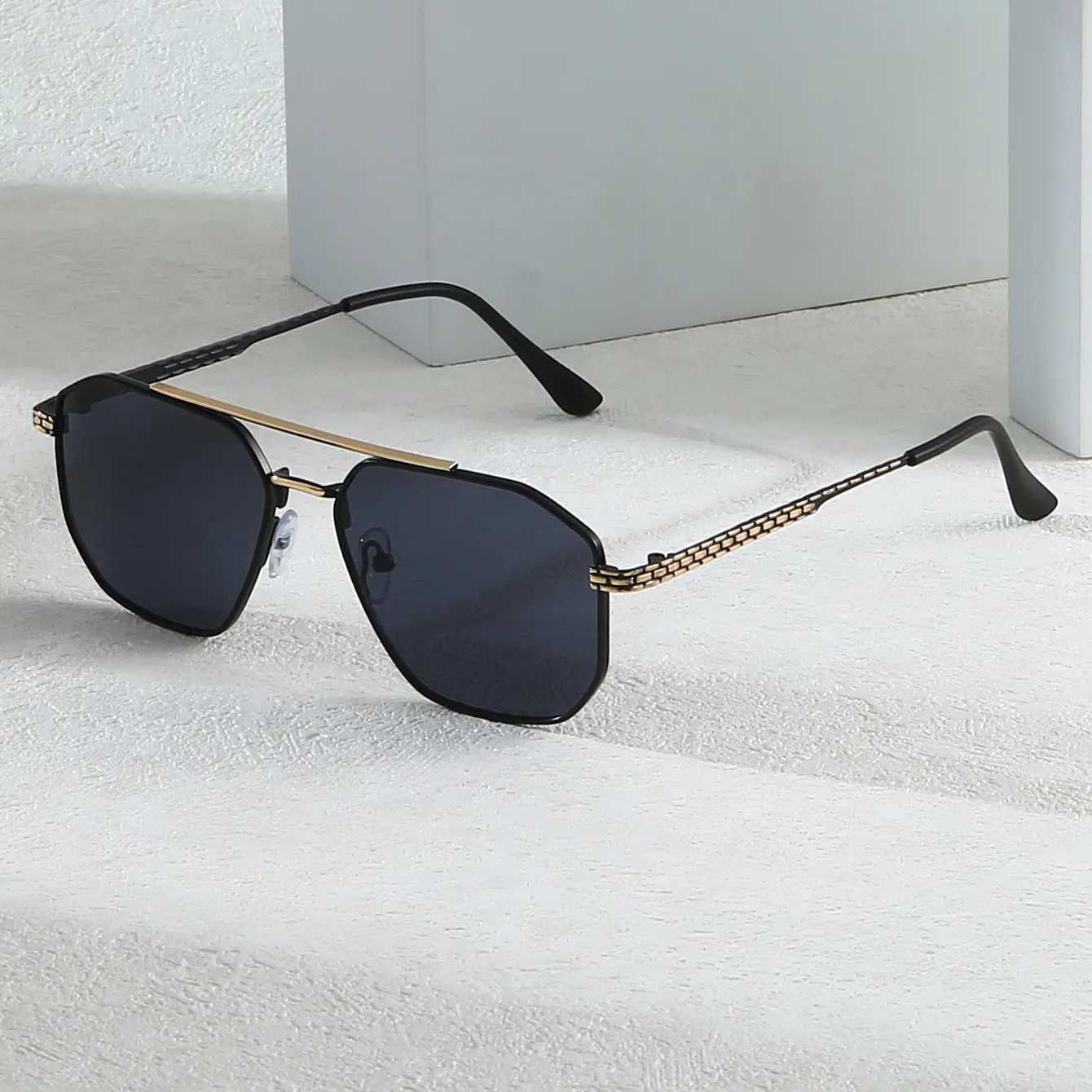 Business Preppy Style Modern Style Solid Color Ac UV400 Protection Square Full Frame Glasses display picture 2