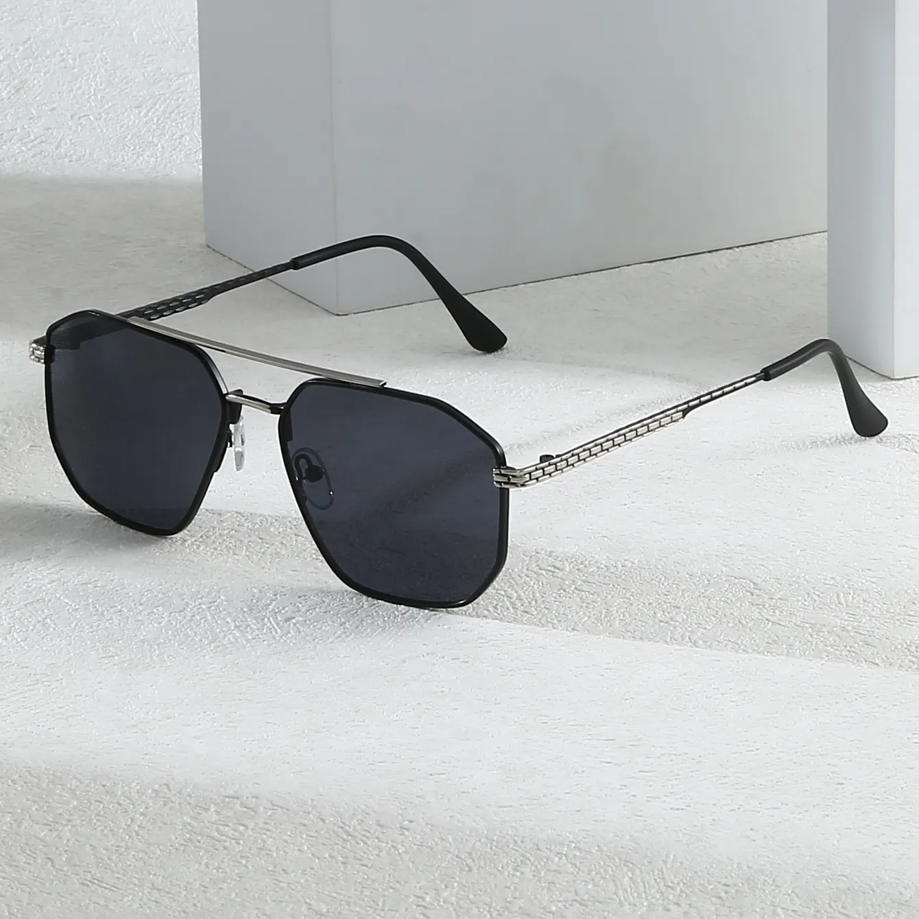 Business Preppy Style Modern Style Solid Color Ac UV400 Protection Square Full Frame Glasses display picture 3