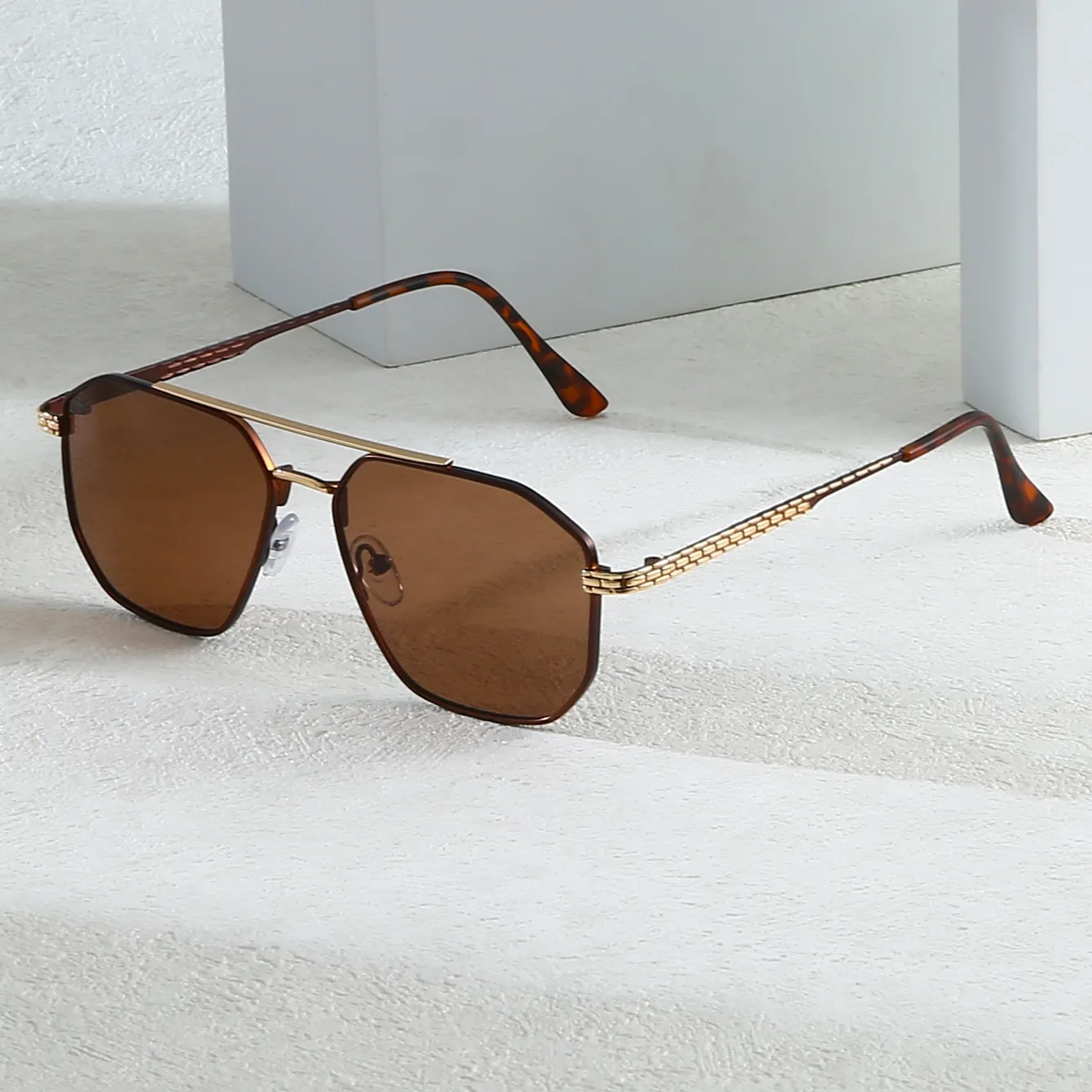 Business Preppy Style Modern Style Solid Color Ac UV400 Protection Square Full Frame Glasses display picture 4