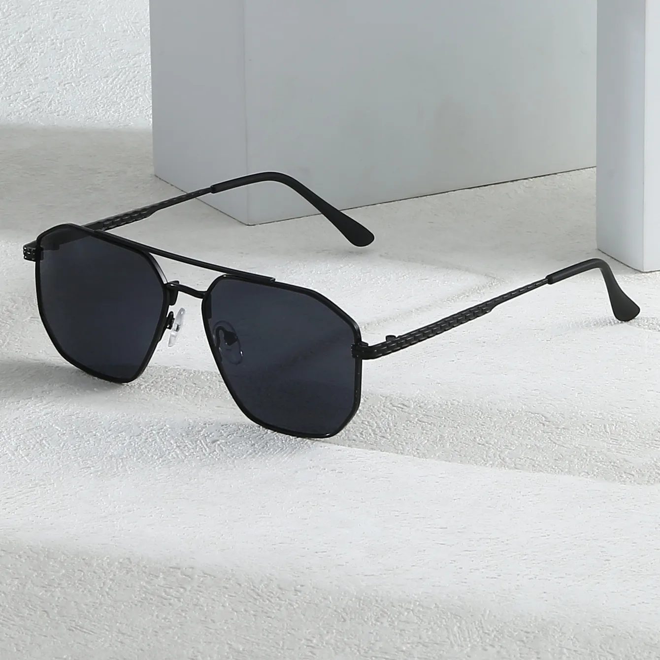 Business Preppy Style Modern Style Solid Color Ac UV400 Protection Square Full Frame Glasses display picture 6