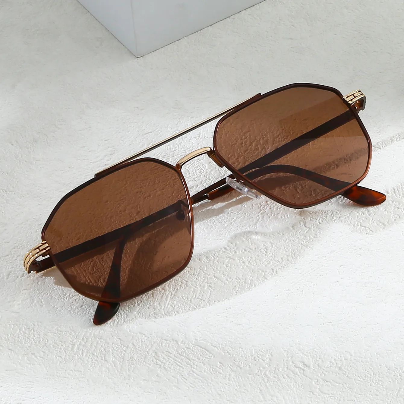 Business Preppy Style Modern Style Solid Color Ac UV400 Protection Square Full Frame Glasses display picture 5