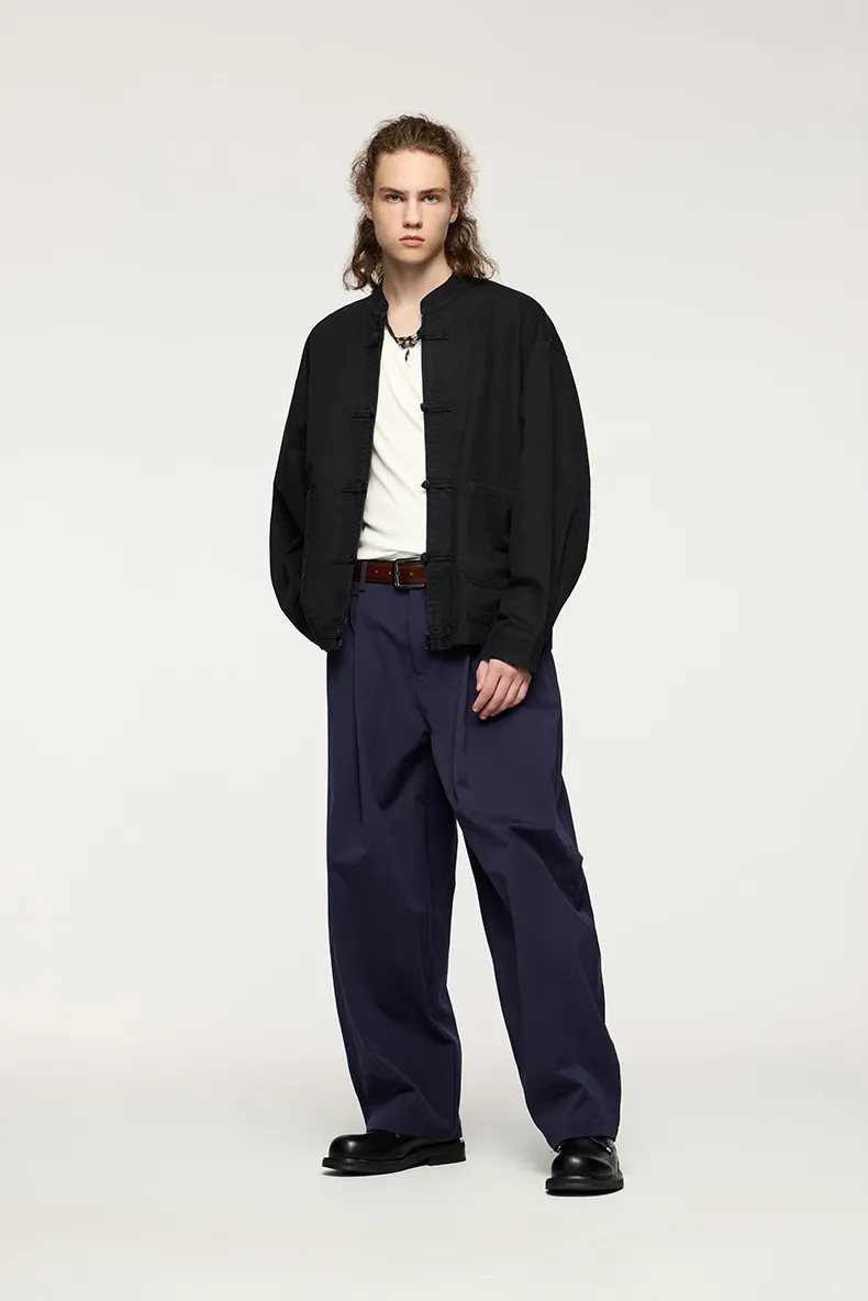 INF Men's | New Chinese Thick Dense Frock Zipper Jacket  Fall/Winter New Guofeng Buckle Twill Jacket Men display picture 4