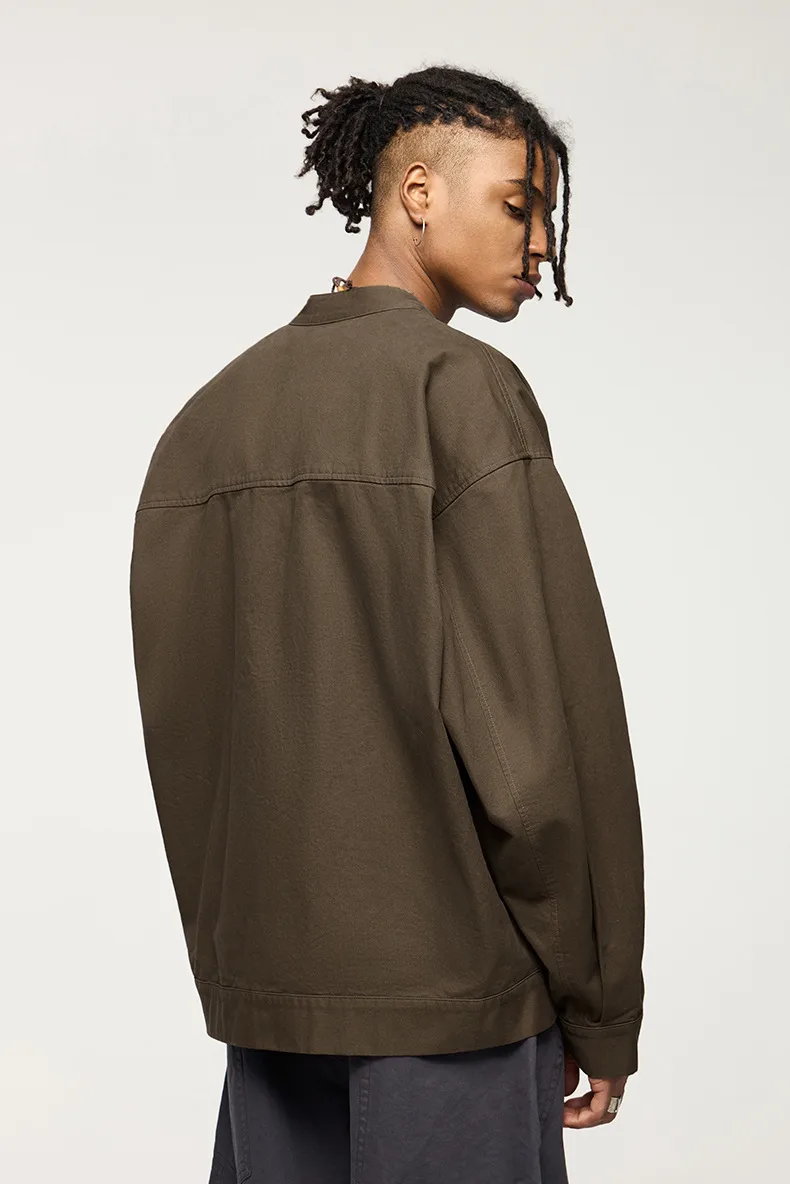 INF Men's | New Chinese Thick Dense Frock Zipper Jacket  Fall/Winter New Guofeng Buckle Twill Jacket Men display picture 9