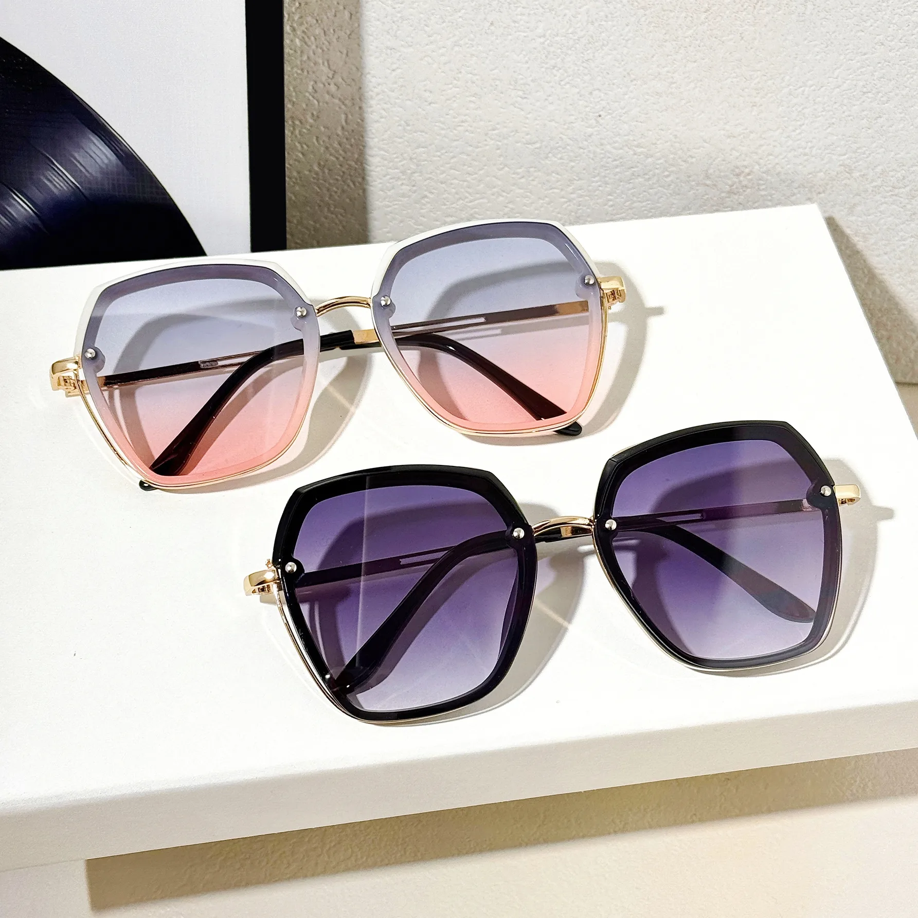 Casual Vacation Streetwear Solid Color PC UV400 Protection Polygon Full Frame Glasses display picture 6