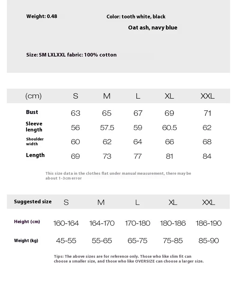 Jie Zhan Men's Wear | 305Gfog Color Long Sleeve T-shirt  Spring American Solid Color Cotton Loose Couple T-shirt display picture 1